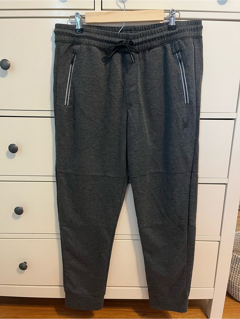 Spyder Men's Charcoal Gray Athletic Joggers with Zip Pockets